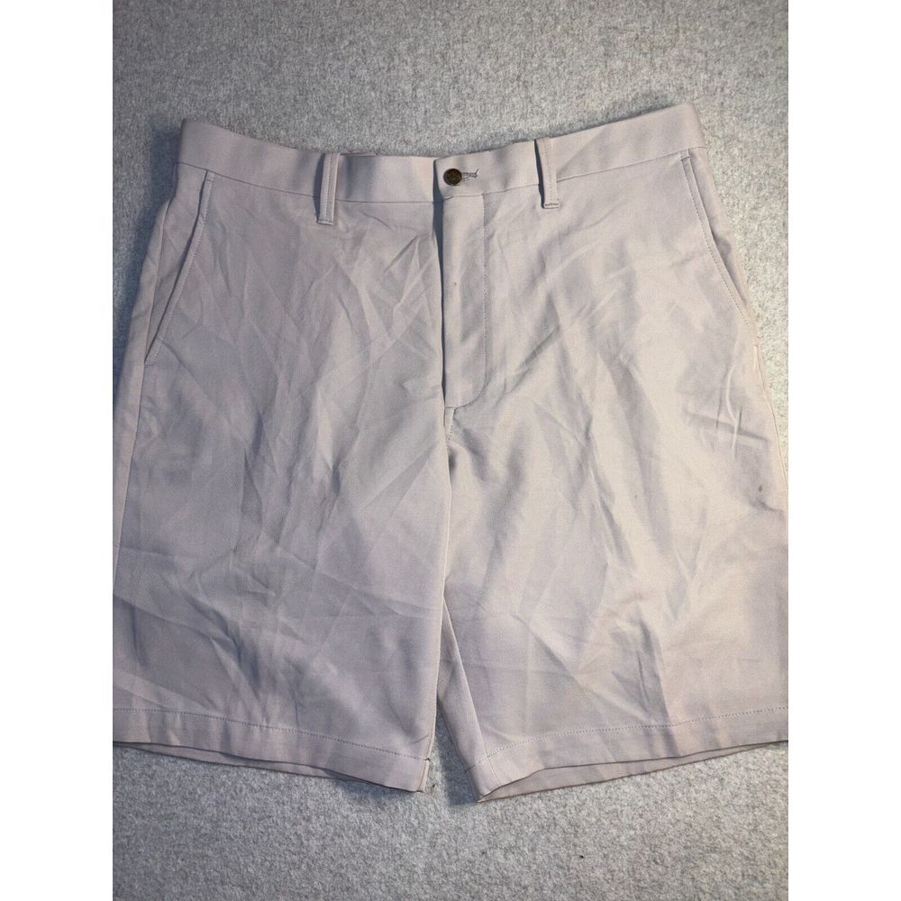 Callaway Chino Shorts Men Size 36 Tan Polyester Slash Pocket Flat Front Mid Rise